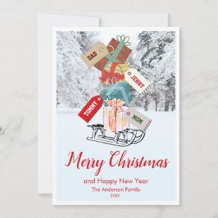 Elegant Vintage Merry Christmas Flat Holiday Card