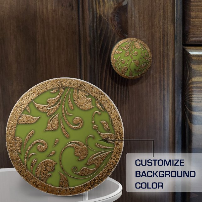 Elegant Vintage Metal Scrollwork Ceramic Knob (Creator Uploaded)