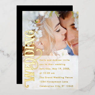 Elegant Vintage Modern Gold Photo Wedding