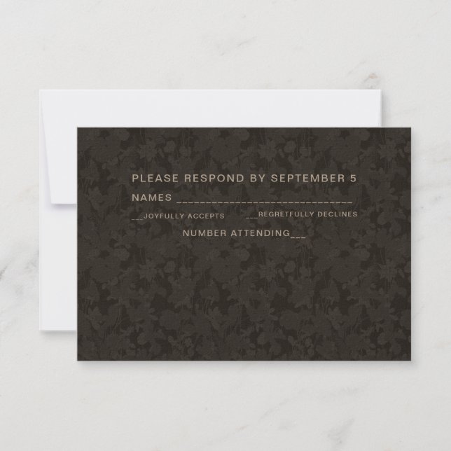 Elegant Vintage Modern RSVP Card Wedding Brown (Front)