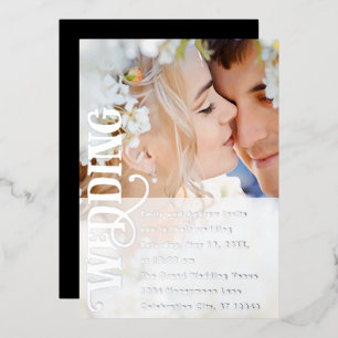 Elegant Vintage Modern Silver Photo Wedding