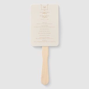 Elegant Vintage Monogram Black and White Wedding Hand Fan
