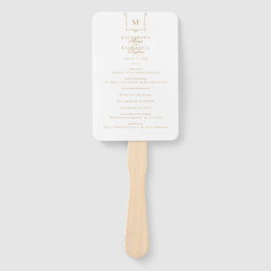 Elegant Vintage Monogram Black and White Wedding Hand Fan