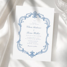 Elegant Vintage Monogram Wedding Dusty Blue