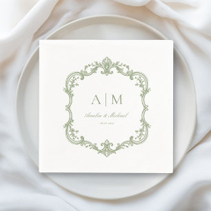 Elegant Vintage Monogram Wedding Napkins