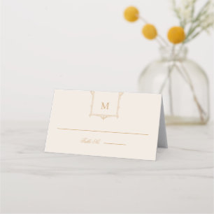 Elegant Vintage Monogram Wedding Place Card