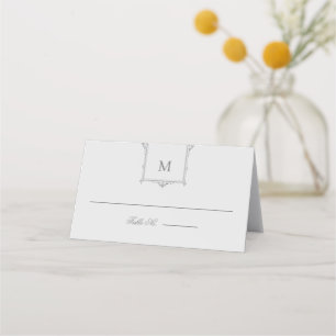 Elegant Vintage Monogram Wedding Place Card