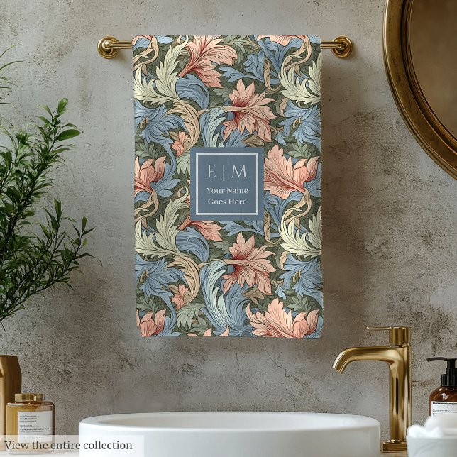 Elegant Vintage Morris Style Bath Towel (Elegant Vintage Morris Style Bath Towel)