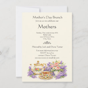 Elegant Vintage Mother's Day Brunch Invitation