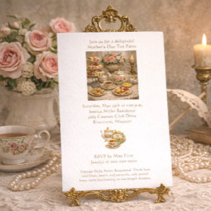 Elegant Vintage Mother's Day Tea Party Invitation