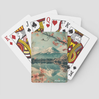 Elegant Vintage Mount Fuji Japan Travel Playing Cards