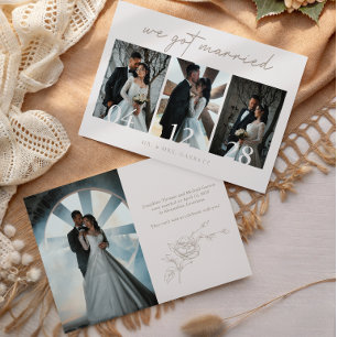 Elegant Vintage Multi Photo Wedding Announcement