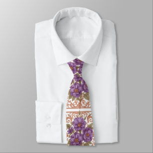 Elegant Vintage Nouveau Floral Tie