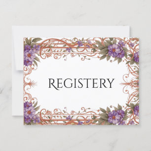 Elegant Vintage Nouveau Floral Wedding registery Postcard