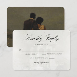 Elegant Vintage Oil Painting Wedding RSVP Card