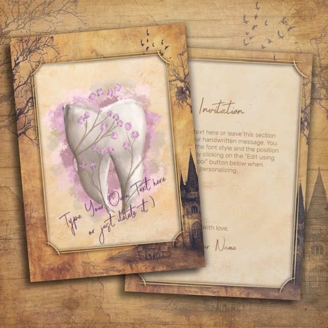 Elegant Vintage Old Fashioned Dental Gift Invitation (Creator Uploaded)