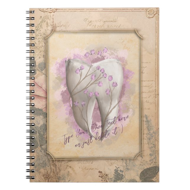 Elegant Vintage Old Fashioned Dental Gift Notebook (Front)