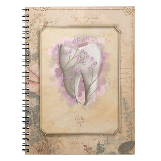 Elegant Vintage Old Fashioned Dental Gift Notebook (Front)