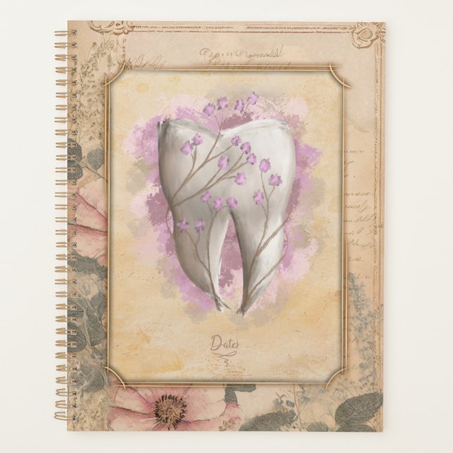 Elegant Vintage Old Fashioned Dental Gift Planner (Front)