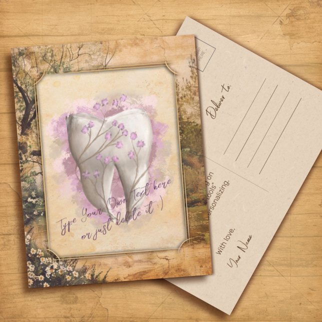 Elegant Vintage Old Fashioned Dental Gift Postcard (Creator Uploaded)