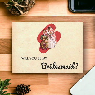 Elegant Vintage Old Romantic Retro Bridesmaid Card