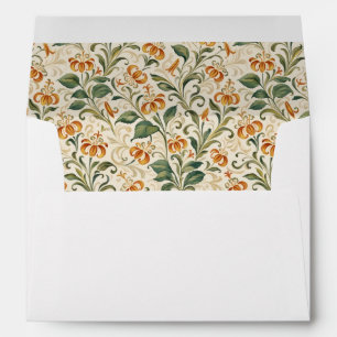 Elegant Vintage Orange Lily Floral Pattern Envelope