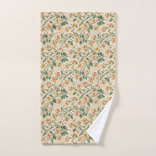 Elegant Vintage Orange Lily Floral Pattern  Hand Towel