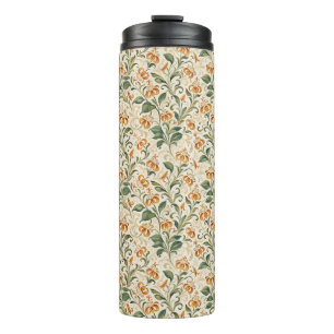 Elegant Vintage Orange Lily Floral Pattern  Thermal Tumbler