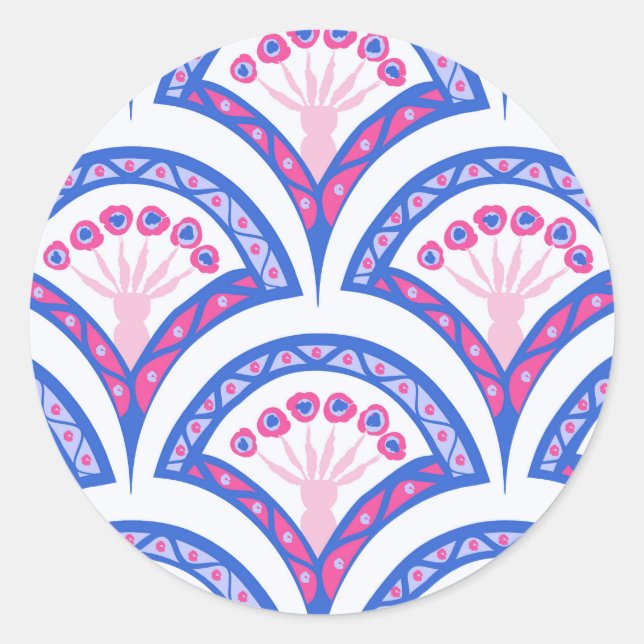 Elegant Vintage Ornamental Artwork Classic Round Sticker (Front)