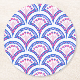 Elegant Vintage Ornamental Artwork Round Paper Coaster