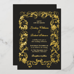 Elegant Vintage Ornate Black Gold