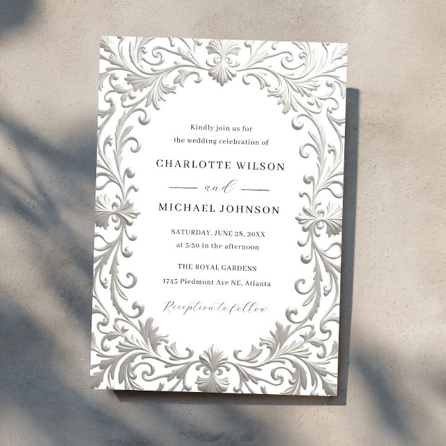 Elegant Vintage Ornate Frame Wedding  Invitation (Creator Uploaded)