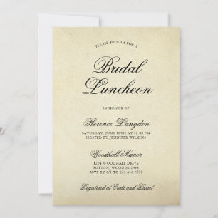 Elegant Vintage Paper Bridal Luncheon Invitation