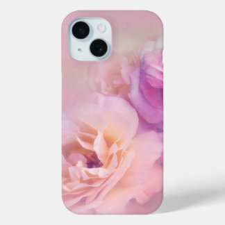 Elegant Vintage Pastel Pink Roses iPhone 15 Case