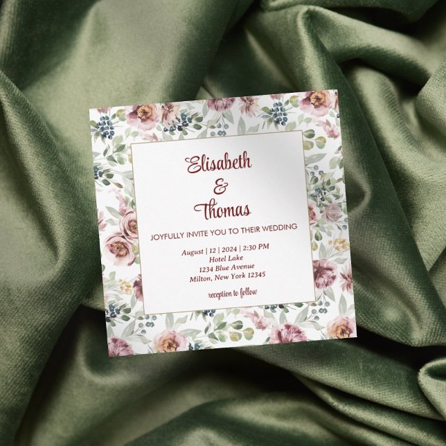 Elegant vintage pastel roses wedding invitation  (Creator Uploaded)