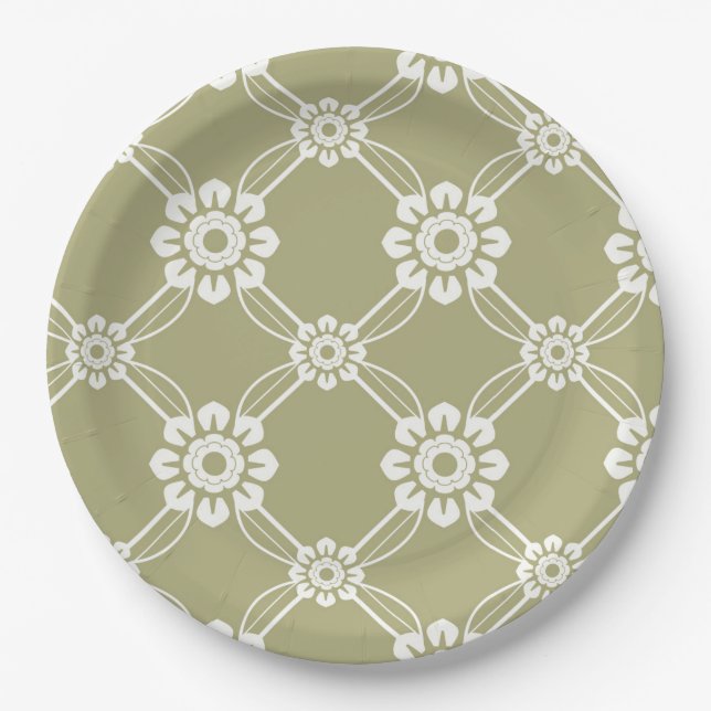 Elegant Vintage Pattern Paper Plate (Front)