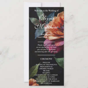 Elegant vintage peachy red floral moody boho