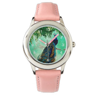 Elegant vintage peacock artwork watch