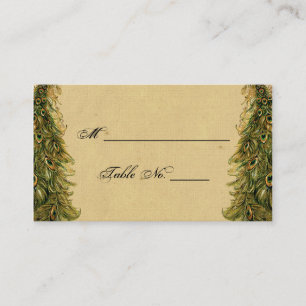 Elegant Vintage Peacock Posh Wedding Place Cards