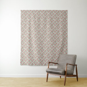 Elegant Vintage Peony & Mossy Vine Watercolor Tapestry