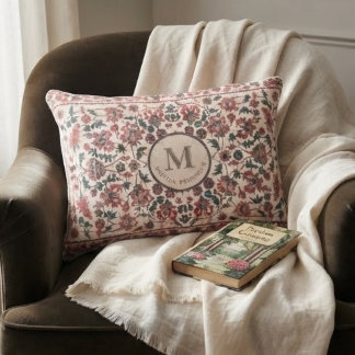 Elegant Vintage Persian Floral Warm Terra-Cotta Decorative Cushion