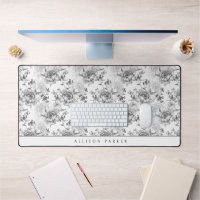 Elegant Vintage Personalised Linedrawn B&W Floral