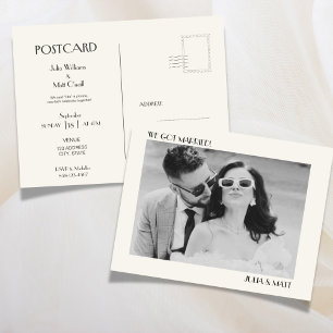 Elegant Vintage Photo Elopement Postcard