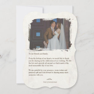 Elegant Vintage Photo Wedding Thank You Card