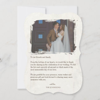 Elegant Vintage Photo Wedding Thank You Card
