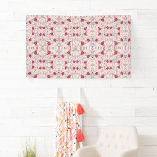 Elegant Vintage Pink & Burgundy Floral Pattern Banner