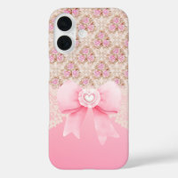 Elegant Vintage Pink Floral iPhone 16 Case