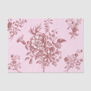 Elegant Vintage Pink Floral Tissue Paper