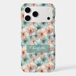 Elegant Vintage Pink & Green Floral Personalised