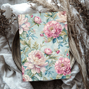 Elegant vintage pink peonies tissue paper